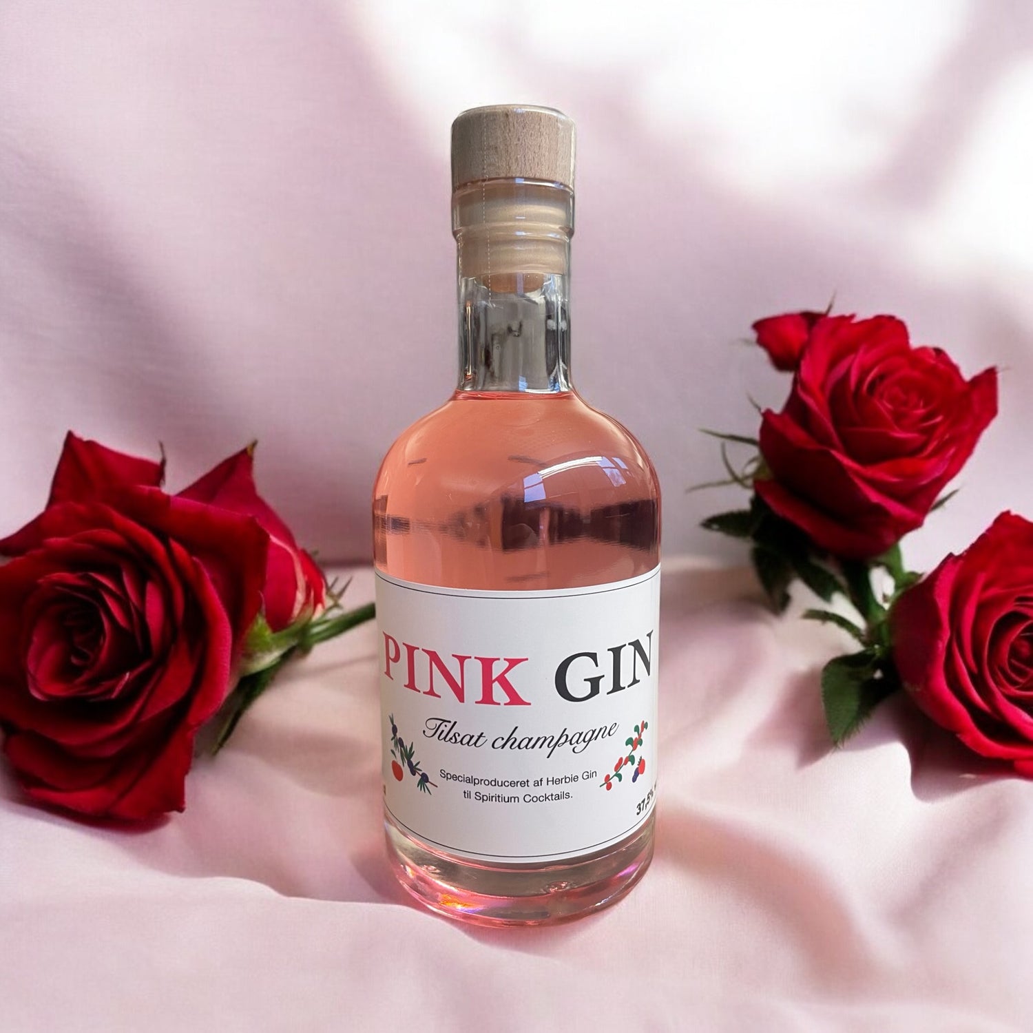 Pink Gin, Tilsat champagne (35 cl)